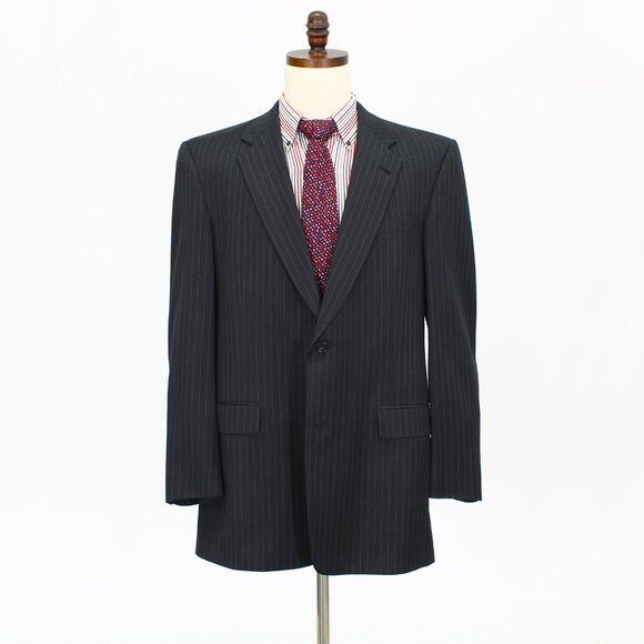 Hart Schaffner Marx 43L 36x34 Gray Striped 2-Button Suit R764 - Picture 6 of 15